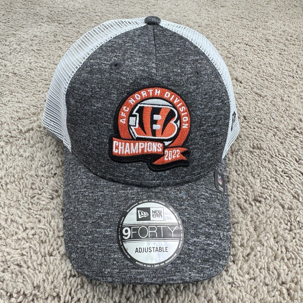 Cincinnati Bengals Hat New Era SnapBack 2022 AFC North Champs Gray/Orange Cap - Picture 3 of 8